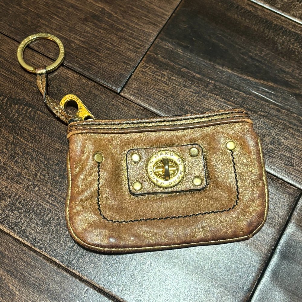 Marc by Marc Jacobs Mini Metallic Gold Cardholder Coin Purse
